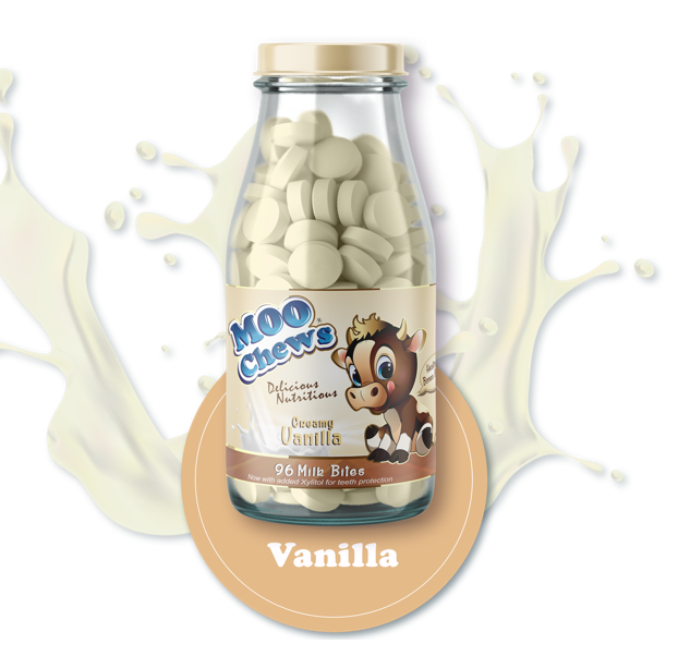 Moo Chews 96 таблеток бутылка для ванильного здорового закуска для детей и малышей молока таблетки с высоким содержанием кальция NZ
