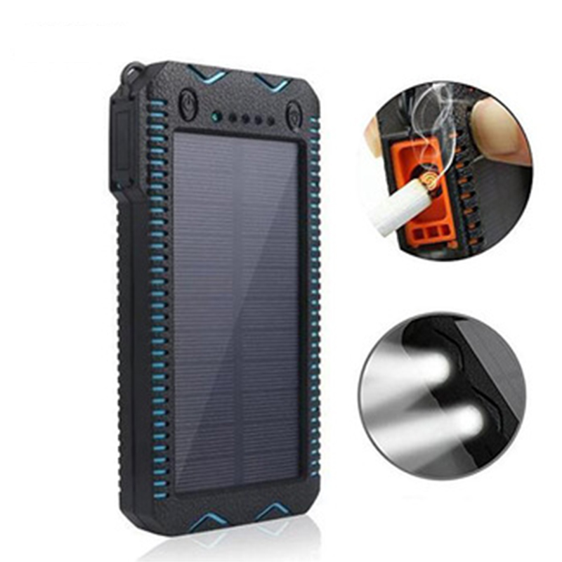 Оптовая продажа реальная емкость Новый дизайн Удобная Зажигалка powerbank 10000mah многофункциональная Водонепроницаемая солнечная батарея
