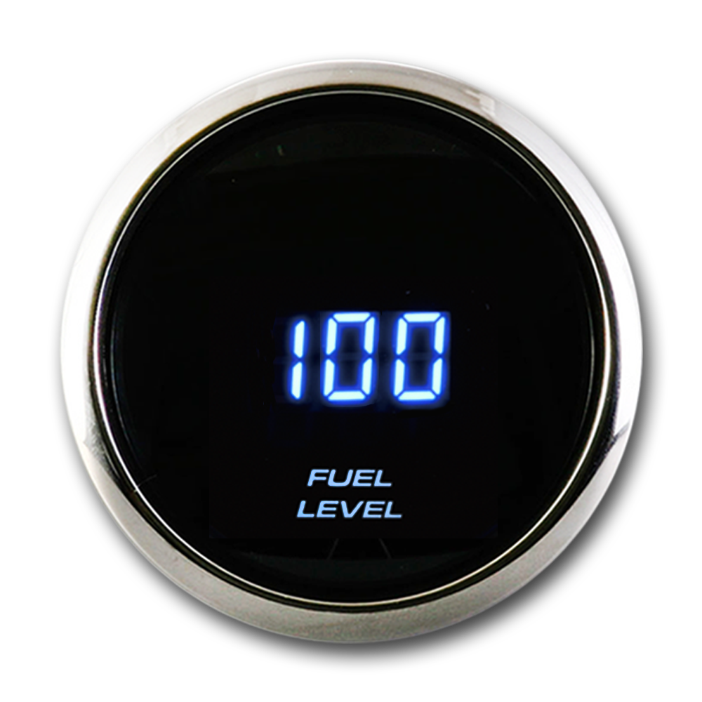 52mm electronic black face blue LED fuel level gauge for auto