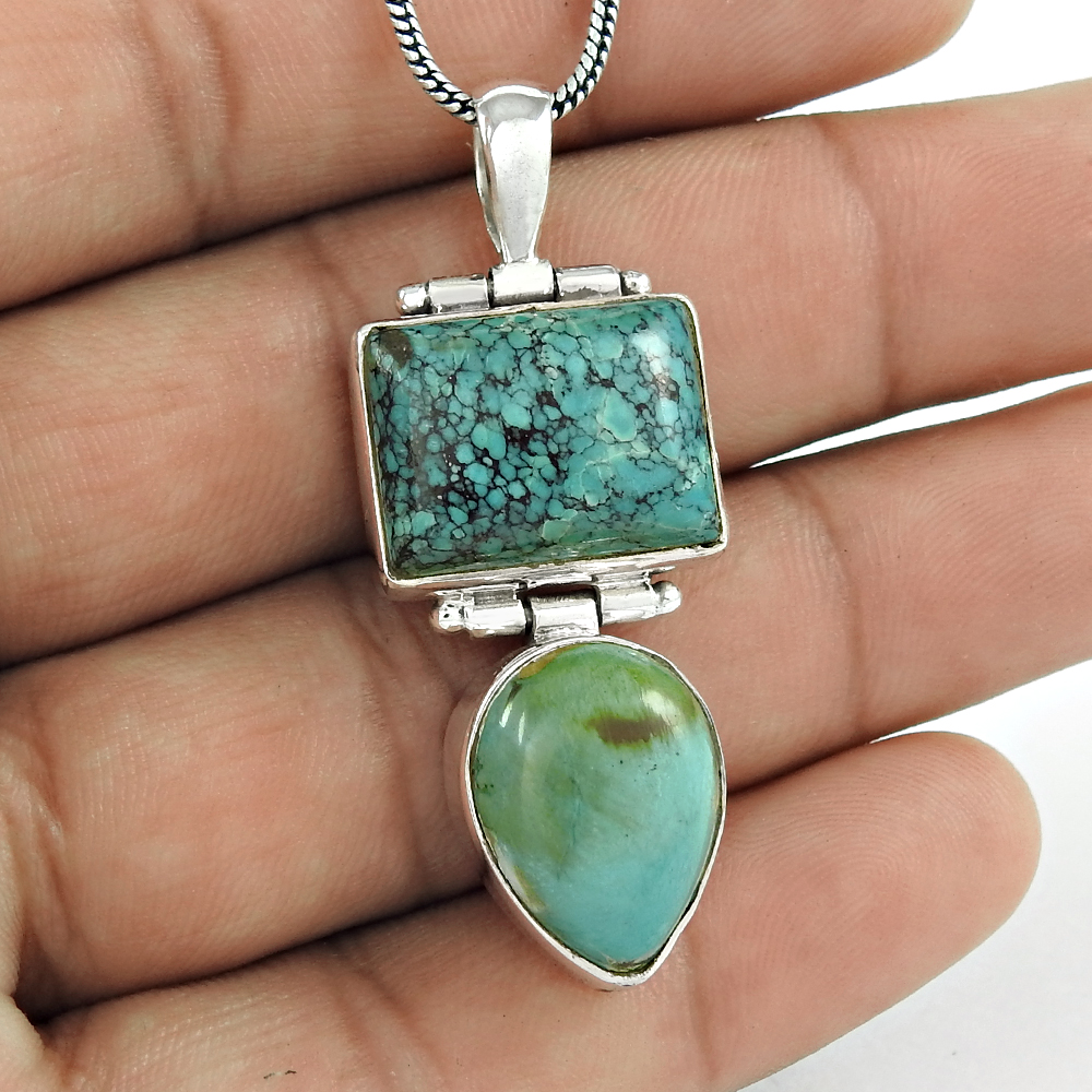 Sky blue turquoise pendant handmade silver jewellery suppliers 925 sterling silver wedding & fashionable pendants