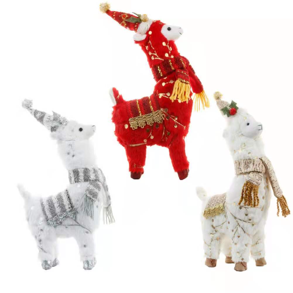 New cartoon animal alpaca ornaments elk doll ornaments Christmas Stuffed animal ornaments