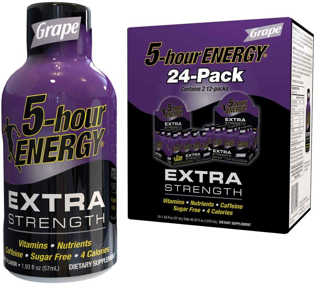 5 часов работы в автономном режиме ENERGY Shot шоу Экстра стренс винограда 1,93 унции) (набор из 24)