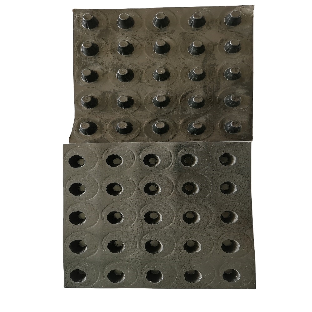 Выпуклая дренажная пластина HDPE для крыши гаража, подвала, дренажа, предотвращение просачивания