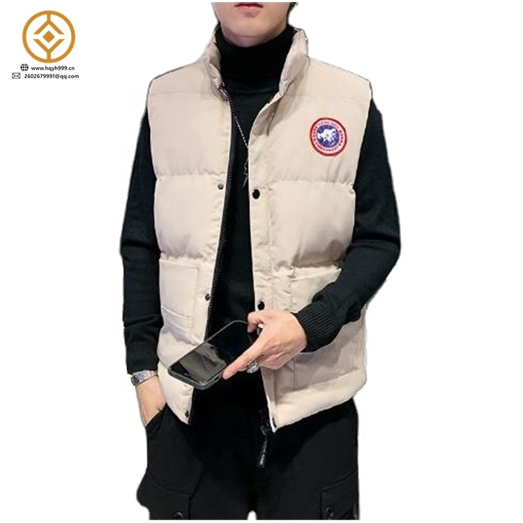 2022 Fall canada of goose padded down solid colors and camouflage for options men quilted winter vest waistcoat with paddings