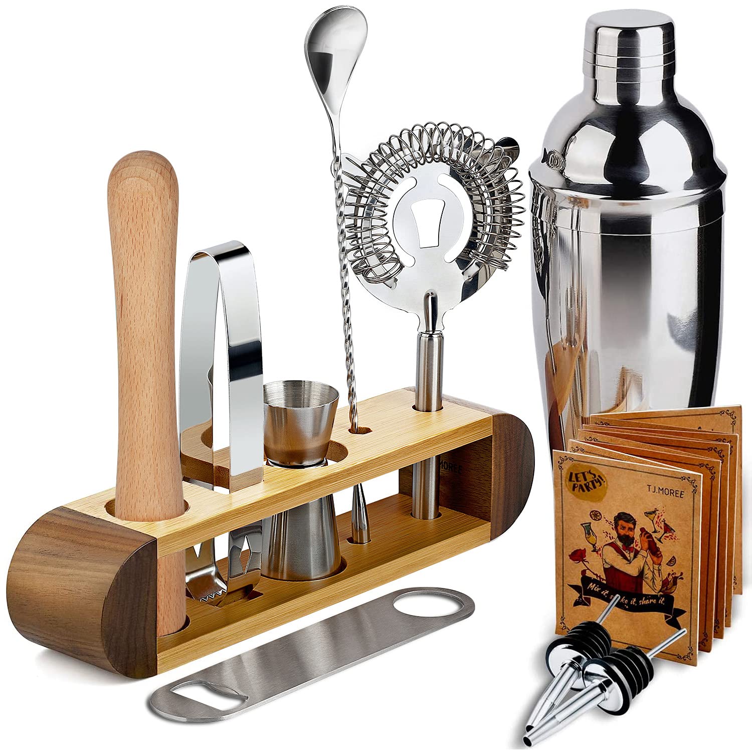 Bartender Kit with Stand 11Piece Bar Tool Cocktail set Perfect Home Bartender and Martini Shaker set by Indian seller