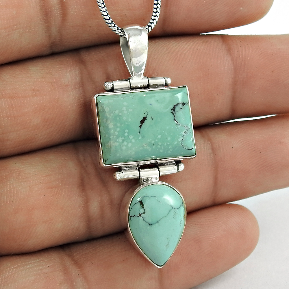 Sky blue turquoise pendant handmade silver jewellery suppliers 925 sterling silver wedding & fashionable pendants