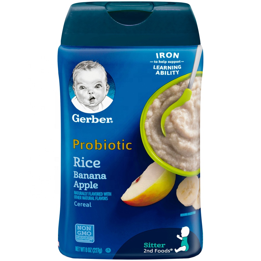 Gerber пробиотик рис банан яблоко Детские хлопья 227 г