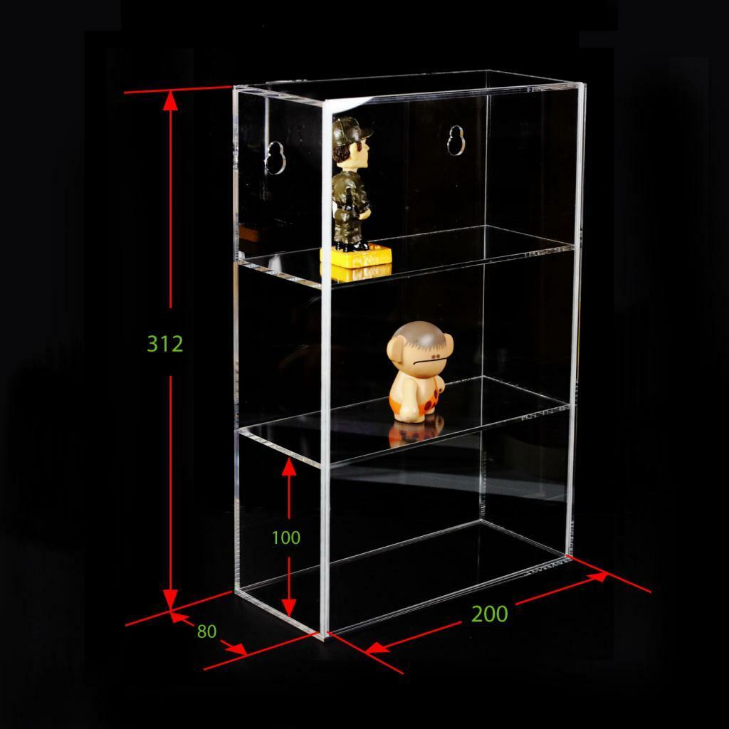 Acrylic display box for mini figurine, collectibles, model cars and perfume with sliding door