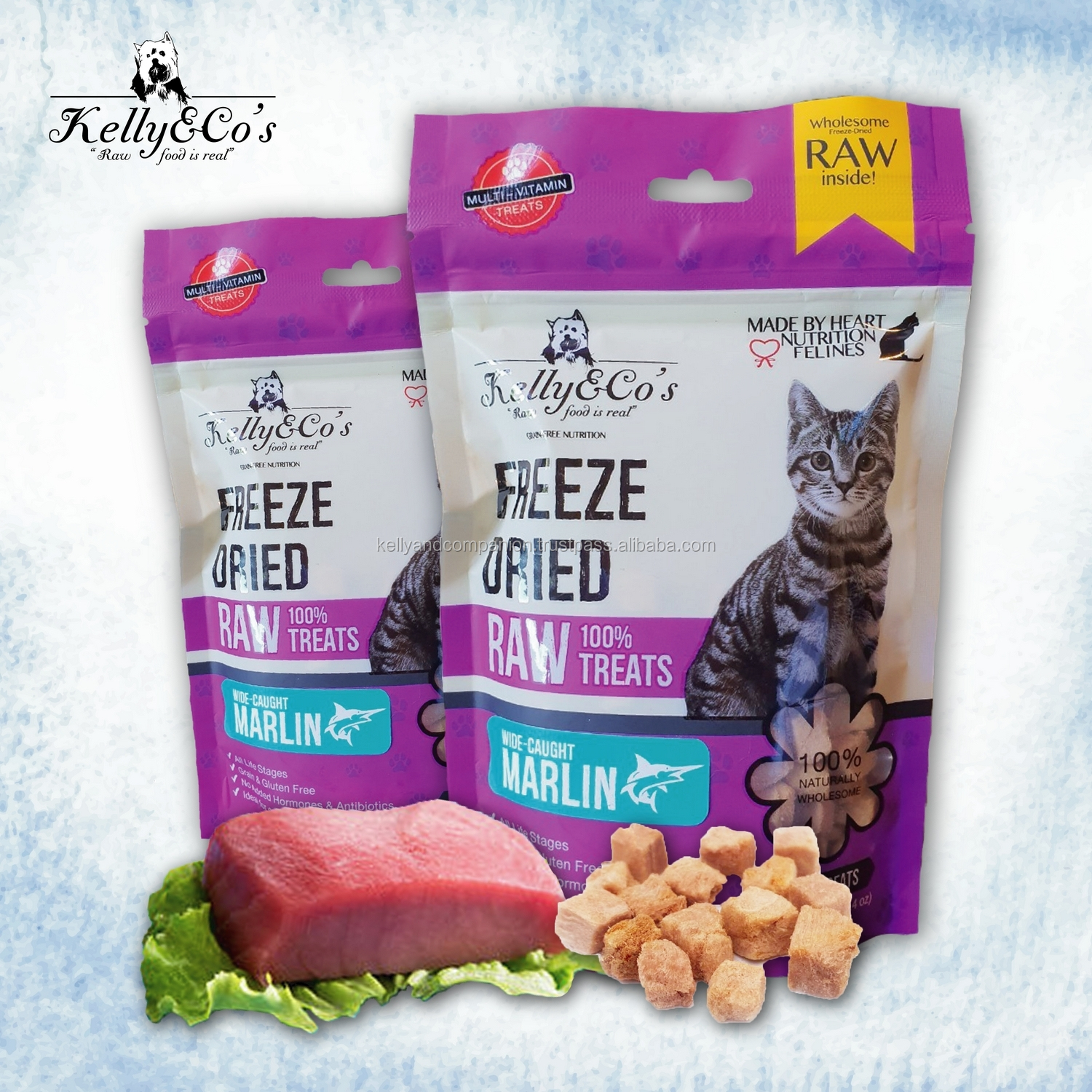 Еда для домашних животных Kelly & Co's Freeze-сушеный синий Марлин, натуральные высококачественные белковые продукты, стабильный срок годности