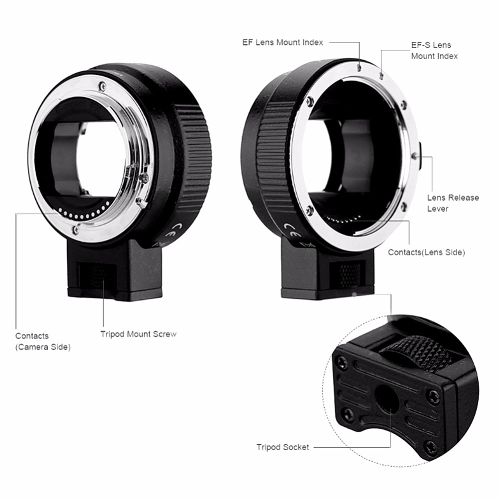 Крепление-адаптер объектива адаптер EF-NEX объектив IS USM для Canon EF серии объектива для камер серии Sony NEX с E-Mount DSLR камер встроенный ручной тряски