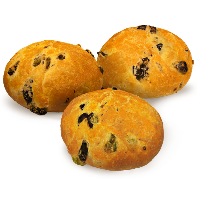 Italian Quality Gourmet Par Baked Frozen Bread Roll 40g Durum Wheat Semolina, Olives & Onion for Supplier