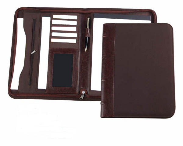 Burgundy Leather conference folder for office/Business