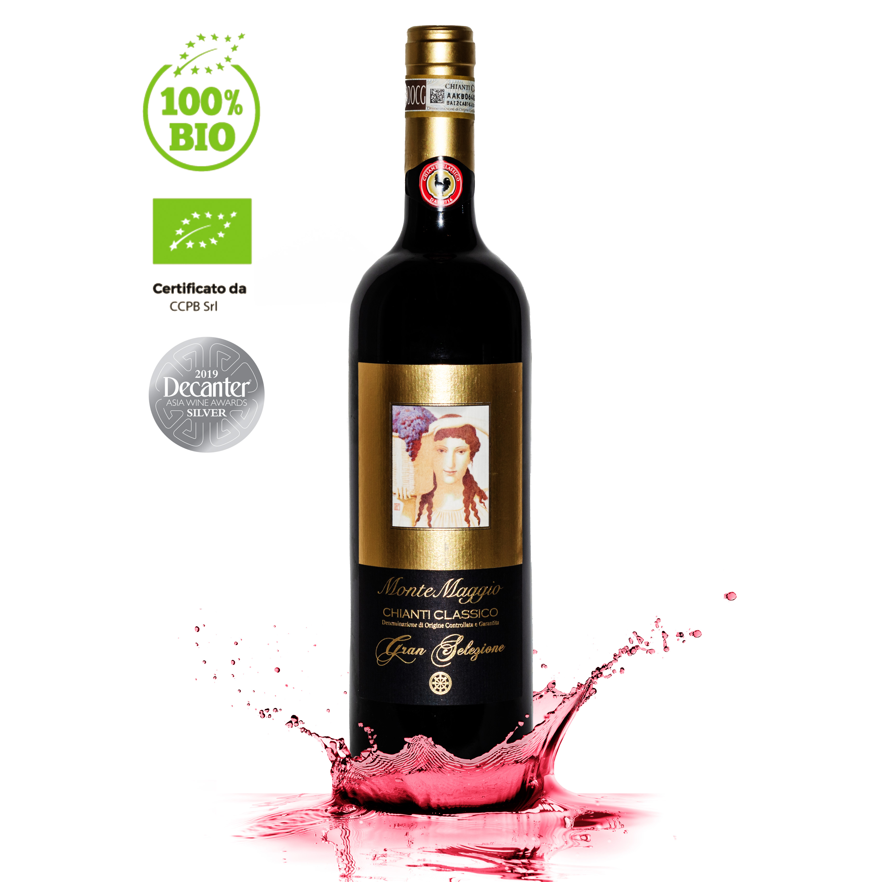 Итальянское органическое изысканное сухое красное вино Гран-выбор Chianti Classico Gallo Nero DOCG монтесмахэ