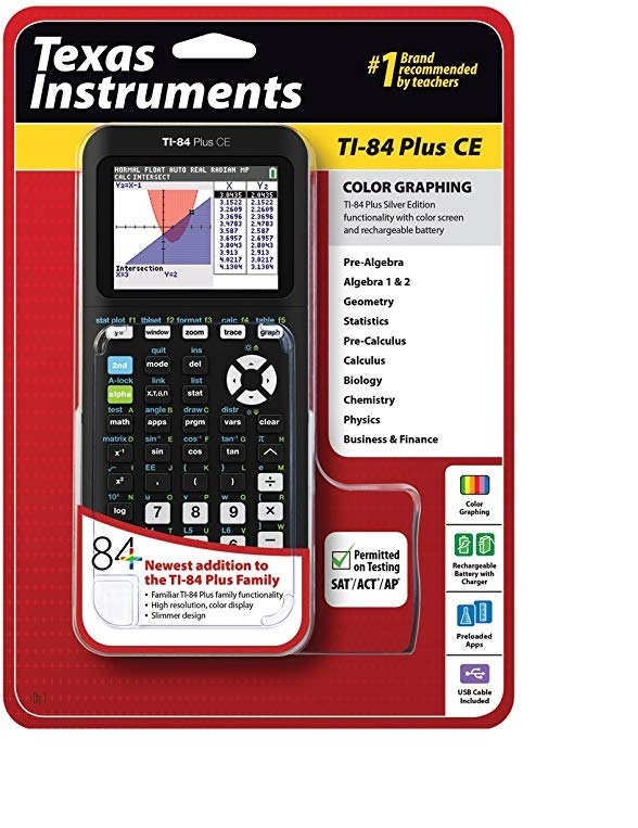 ORIGINAL NEW FOR Best Quality New Texas Instruments TI-84 Plus CE Graphing Calculator, Black