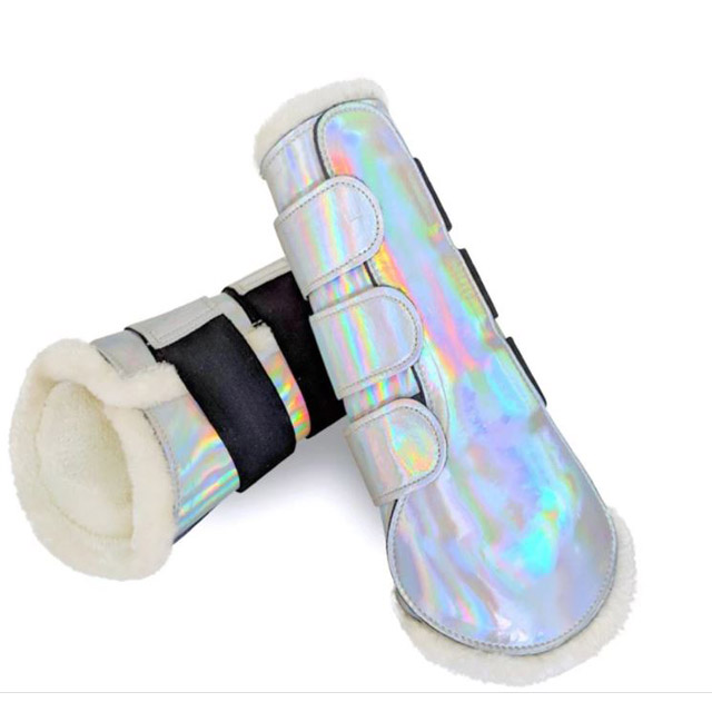 Silver hologram Color Brushing Horse Boots, Brushing Boots, riding boots/ jumping boots -Horse Brushing Boots