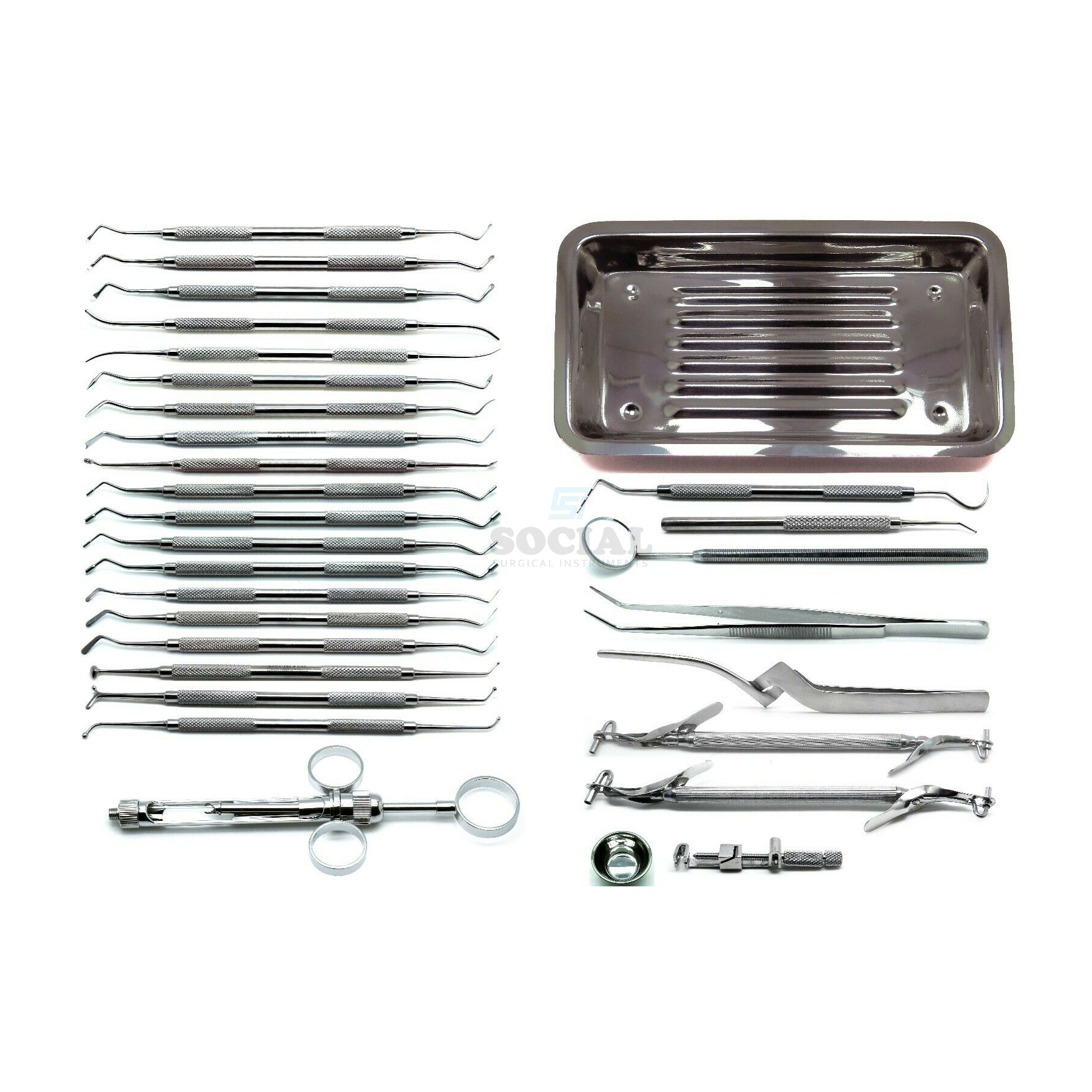 Dental Amalgam & Composite Tray Setup Stainless Steel Set of 30 Instruments