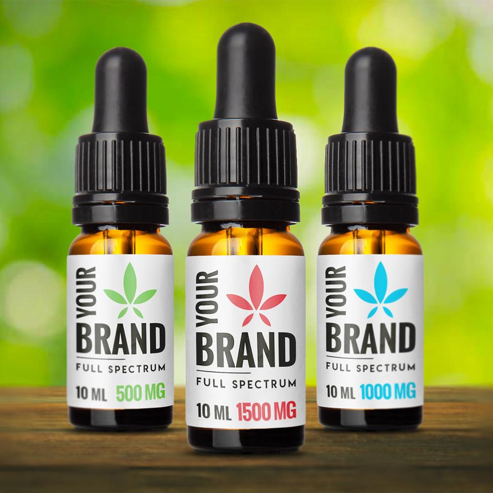 CBD Oil Drops-полный спектр 10%-Розничная и OEM оптовая продажа