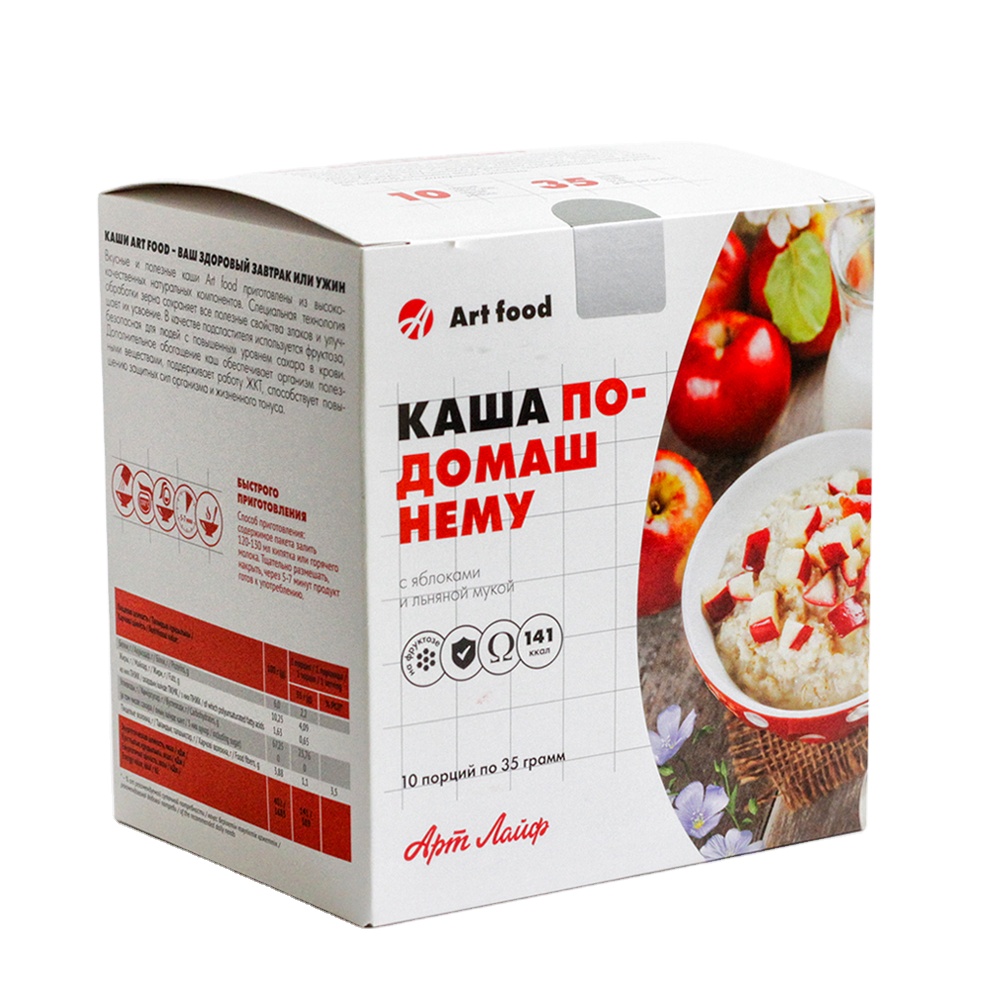 Каша «Домашняя с яблоками и льняной мукой», 10 частей 35 г