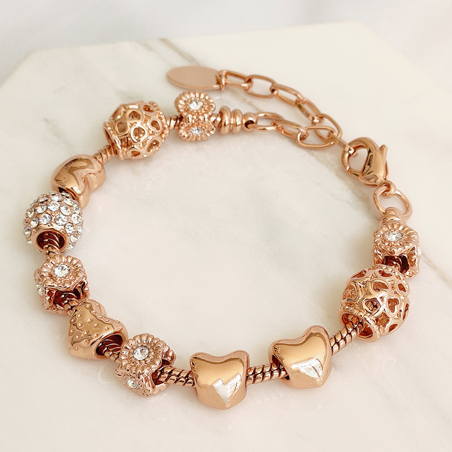 Destiny Jewelry, Премиум австрийский хрусталь, позолоченные сердца, светящиеся шармы, регулируемый браслет для женщин