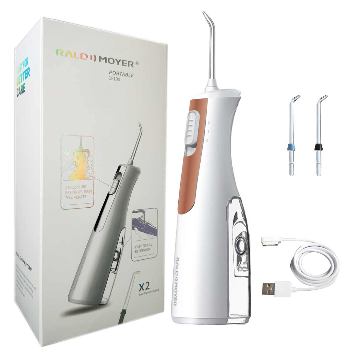 Портативный стоматологический водяной поток Raldmoyer CF100(W) с USB-зарядкой, 1600 мАч
