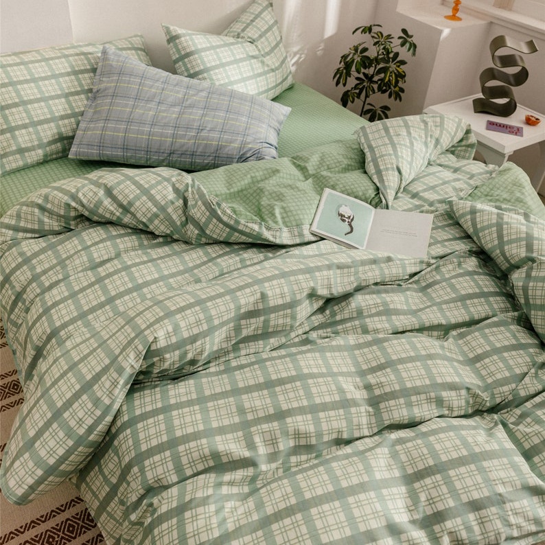 Роскошный текстиль зеленый пододеяльник Китай Kantha на молнии постельное белье стеганое одеяло в клетку 100% мультяшный супер размер King