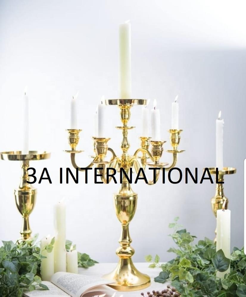Gold Plated Fancy Candelabra Candle Stand