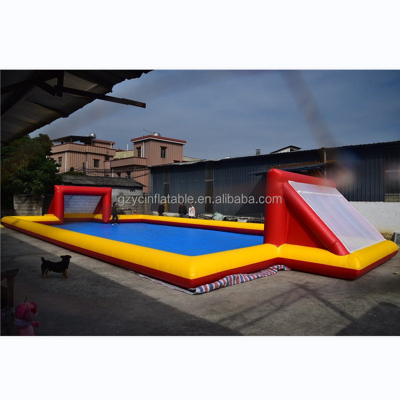Guangzhou customized blow up inflatable soap football field inflatable soccer field
