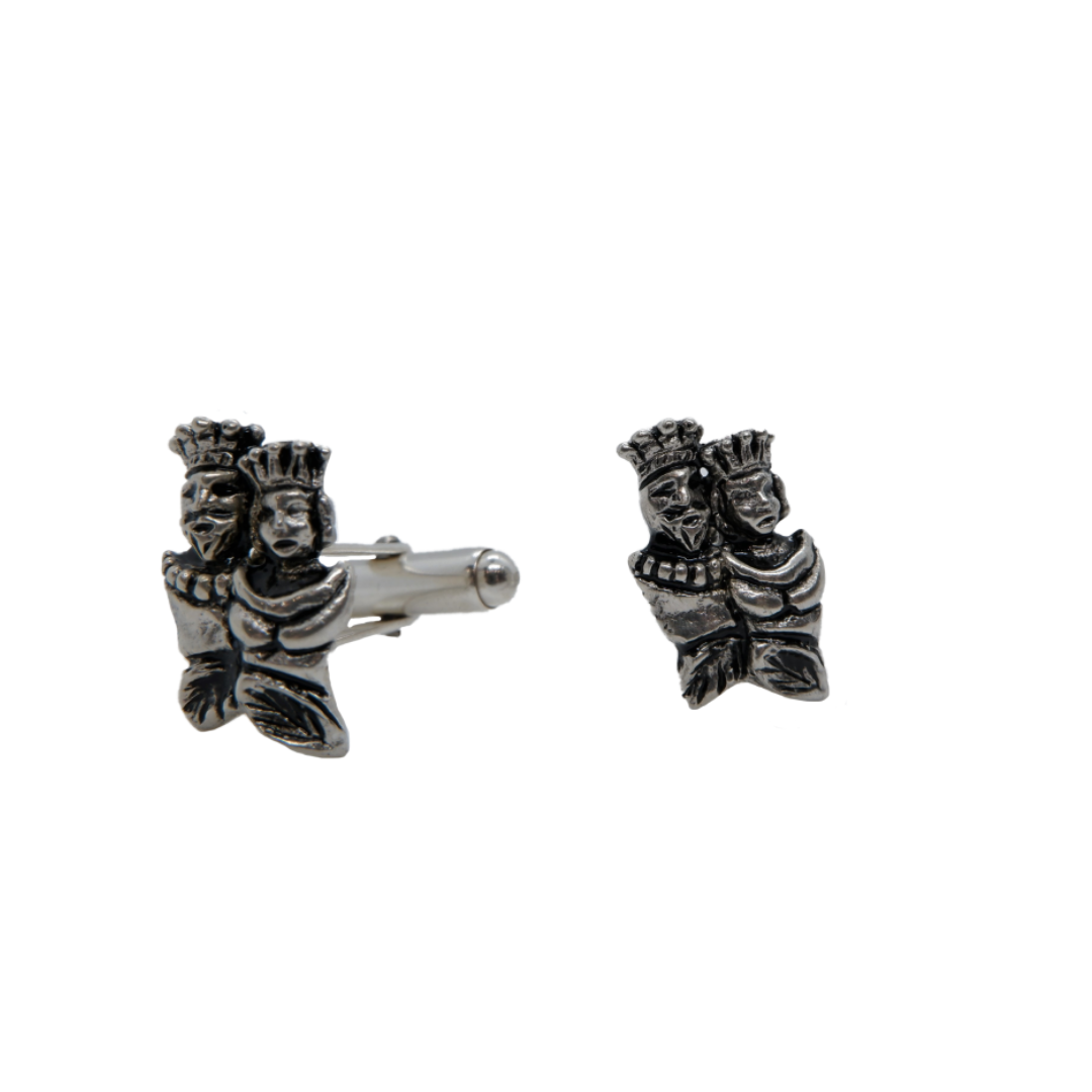 Italian silver 925 CADMIUM NICKEL FREE Handcraft Paint Italian Jewelry design Moor's Heads Cuff links
