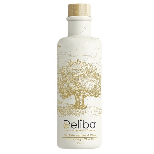 Top Quality Italian Luxury Extra Virgin Olive Oil White Luxury Ceramic Bottle 750 ml for sale