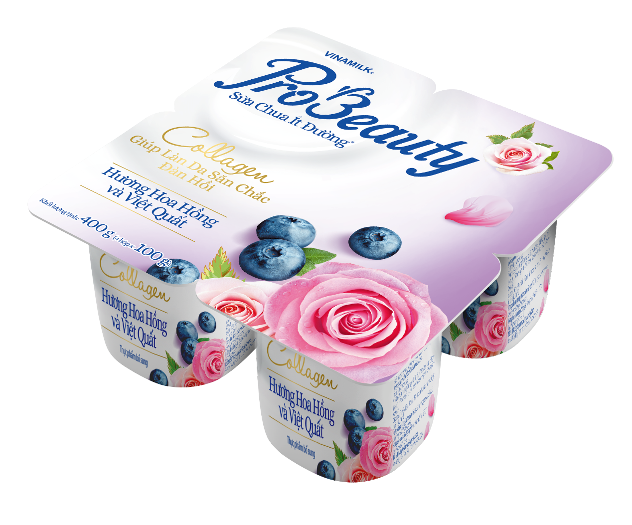 Eating Yogurt - Pro Beauty - High Quality - Rose and Blueberry Fragrance Yogurt - Packing 100g per box x 48 boxes per Carton