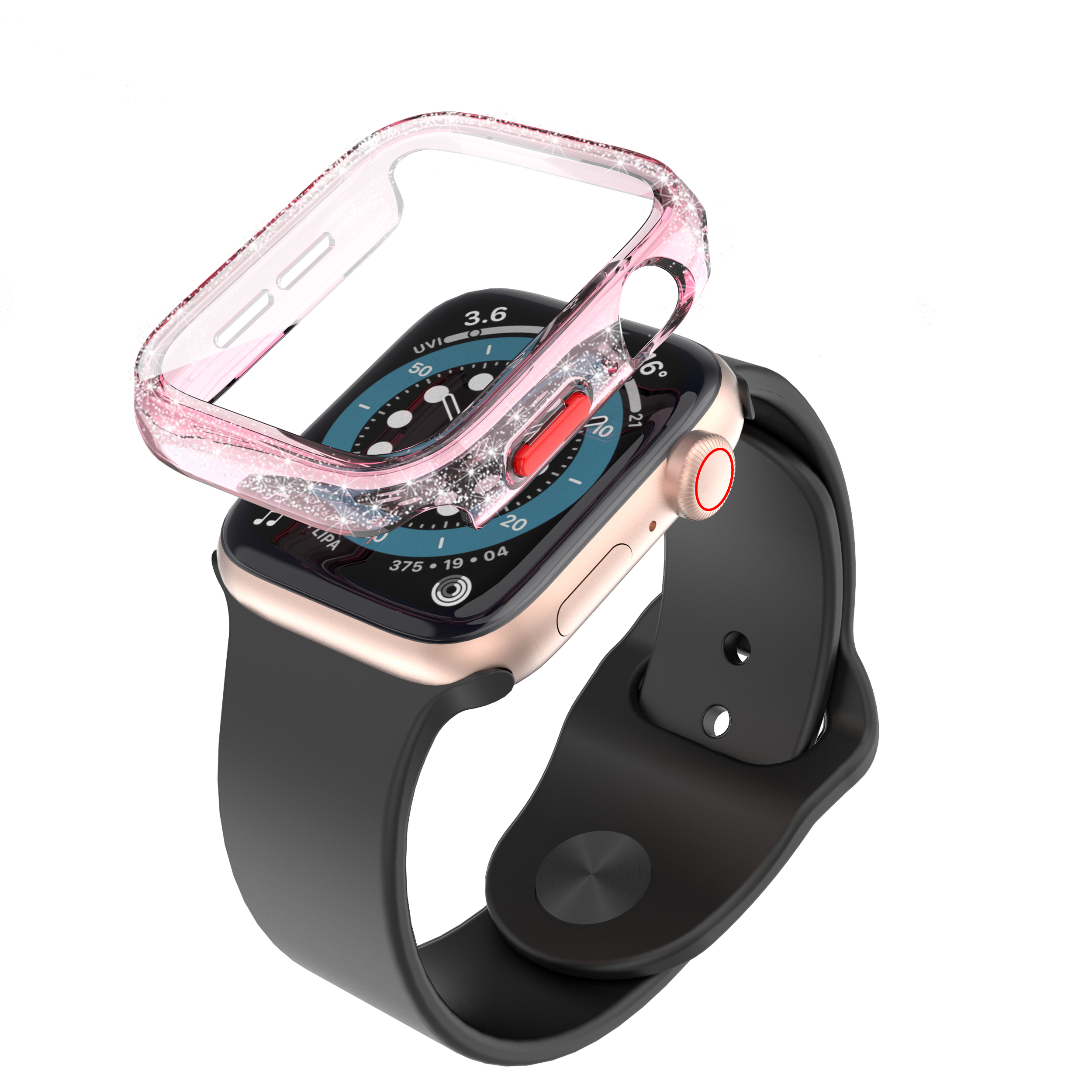 Для наручных часов iwatch, 44 мм Чехол-повязка, защитная пленка из закаленного стекла на весь экран жесткий кадров чехол Защитное стекло для экрана, Роскошный чехол для Apple Watch чехол
