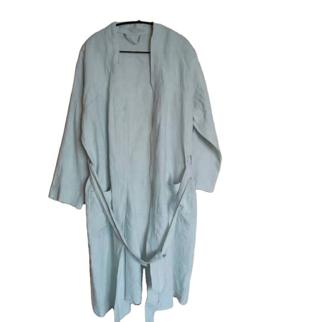 Женский банный халат из французского льна Stonewash