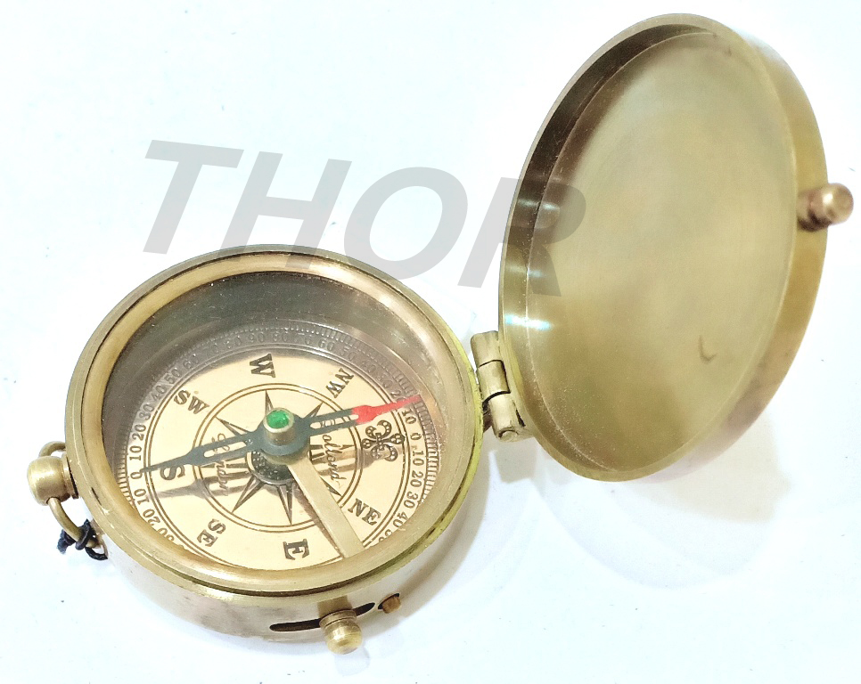 Nautical Copper Brass Pocket Compass Collectible Item 2"