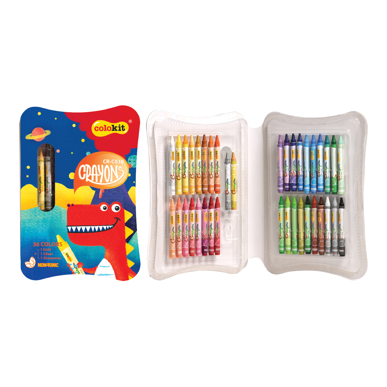 38Colors Art Supplies Office & School Supplies Multi-colors Wax Caryon Crayons CR-C038