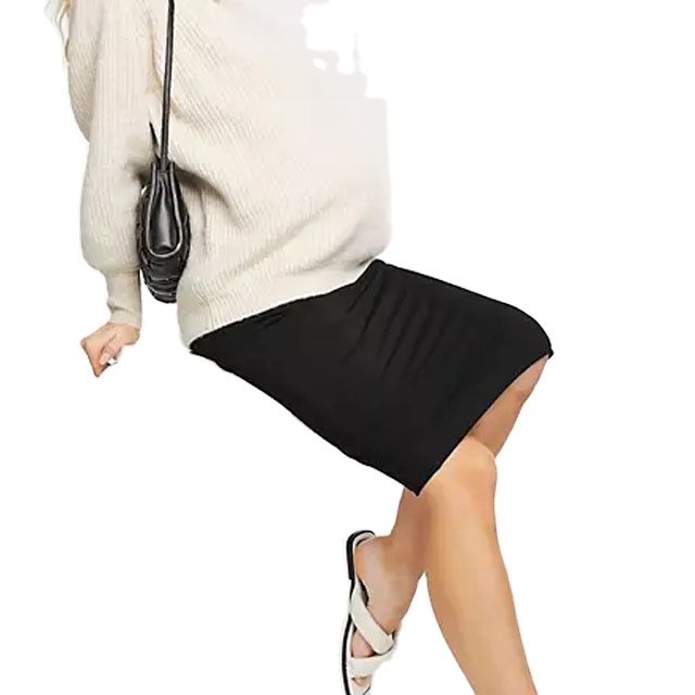 Bodycon Maternity Midi Pencil Skirt In Black For Women