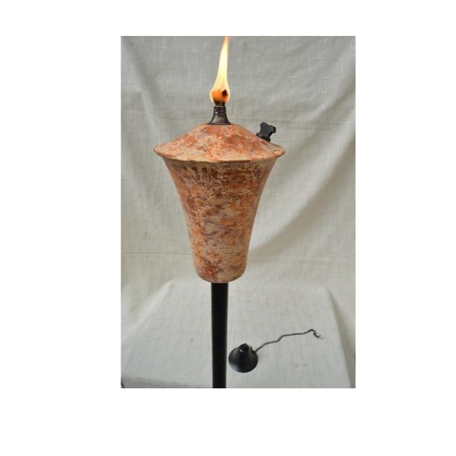 Iron cone garden oil torch on pole