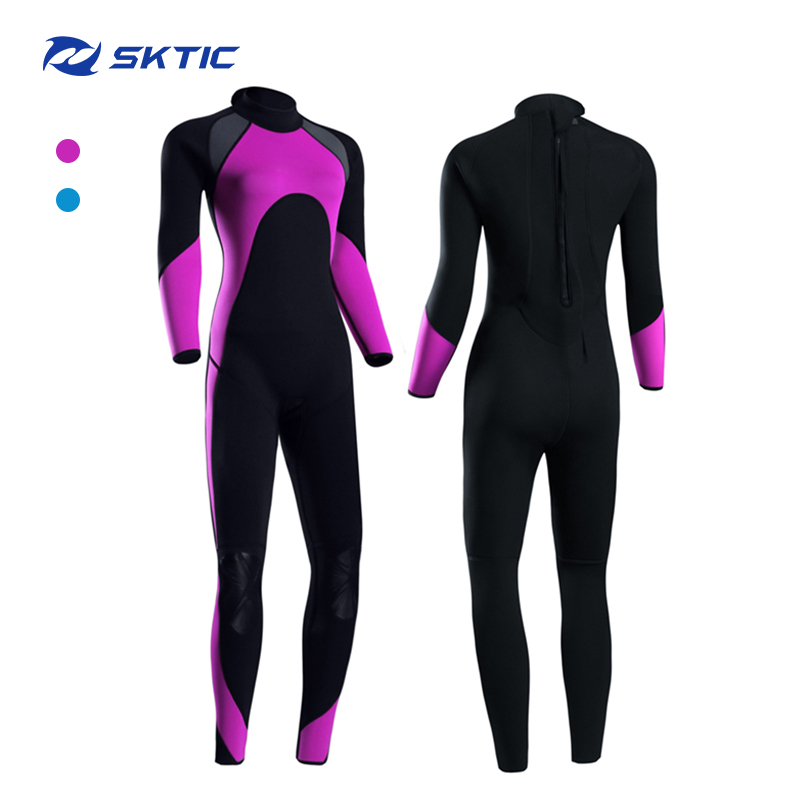 SKTIC Hot Sale Cold Water 3mm Long Sleeve Snorkeling Suits Scuba Wetsuit Full Diving Suit for Womens