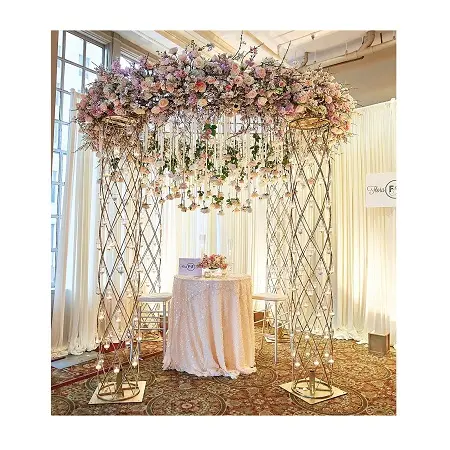 New Wedding Props Flower Frame Background Wedding Decor Flower Arrangement Arch Iron Backdrop