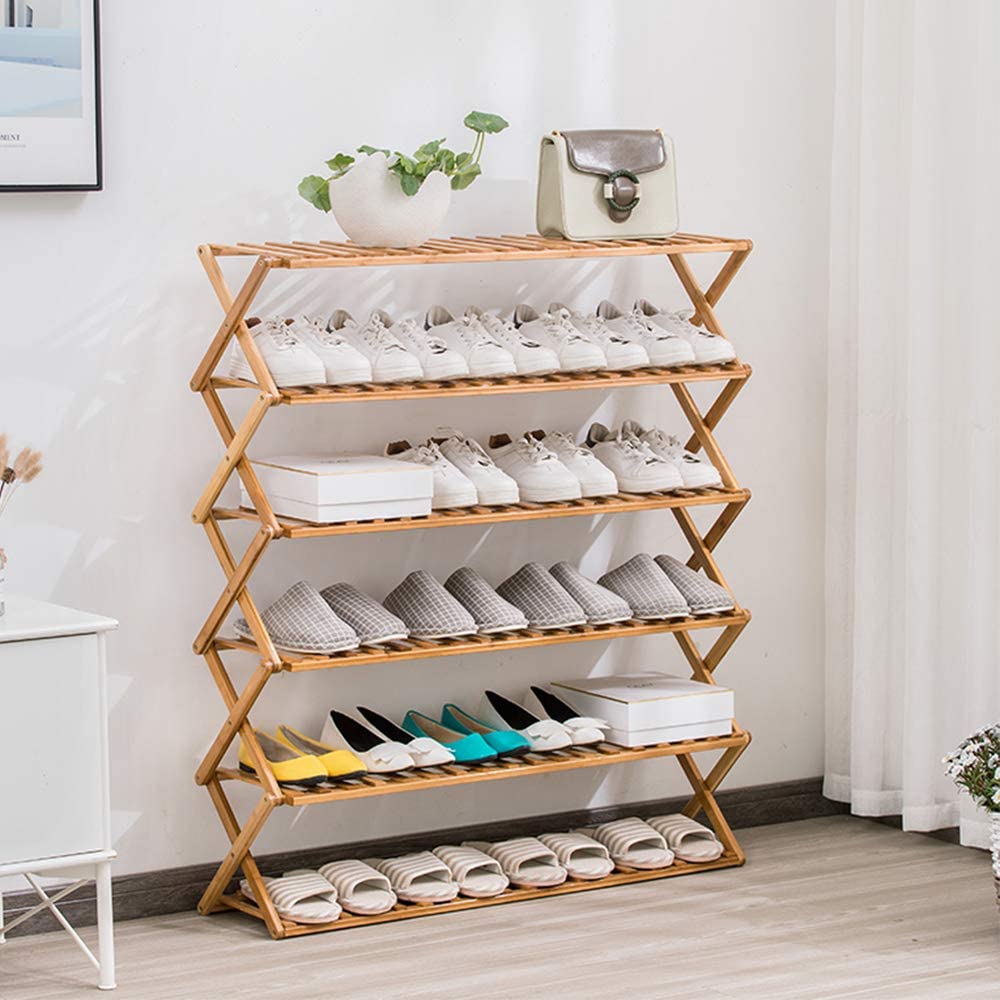 50 Pairs Shoe rack bamboo shoe Organizer