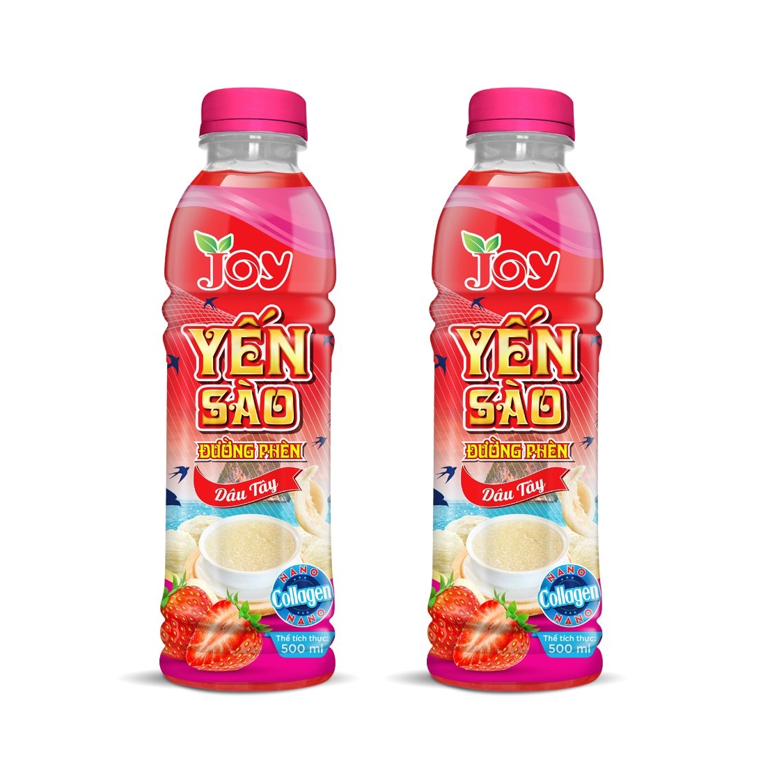 JOY Soft Drink 500ml Plastic Bottle Viet Nam Beverage Bird's Nest Fruit Juice Strawberry Juice with Rock Sugar