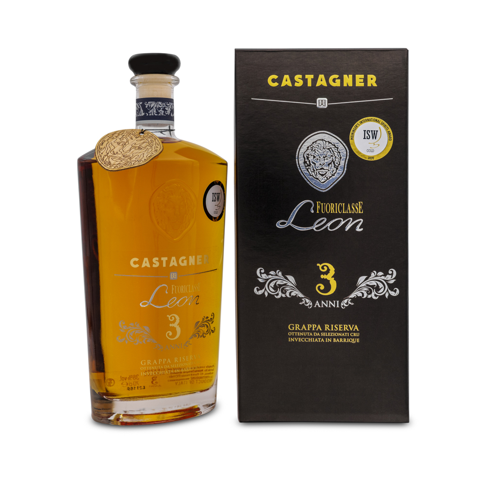 Высококачественная стеклянная бутылка для Марка GRAPPA fuoricлассе LEON 3 ANNI жучы 700 мл, Сделано в Италии