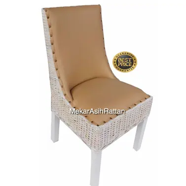 Indonesia Wholesale Natural Rattan Restaurant Dinning Chair with Mahogany Wooden Frame