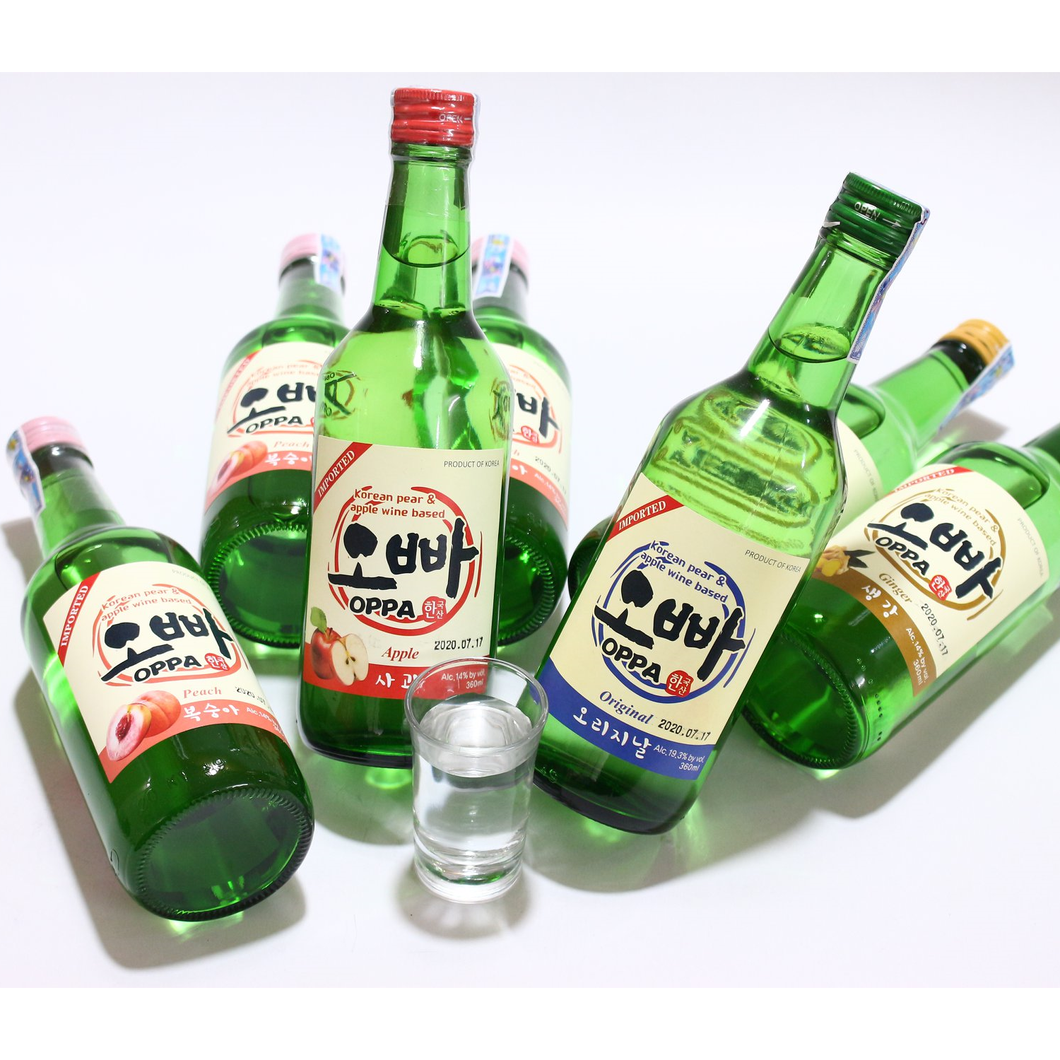 Korean Traditional Beverage Oppa Soju 360ml Rice wine Fruit flavored drink