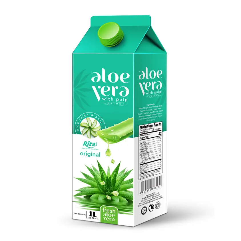 Vietnam Product Private Label Refresh Beverage Fruit And Vegetable Juice 1000 ml Box Paper Natural Aloe Vera Juice