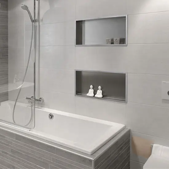 OEM/ODM Brush Stainless Steel SS304 Square Wall Shower Niche Embedded Bathroom Shelf Storage Niche