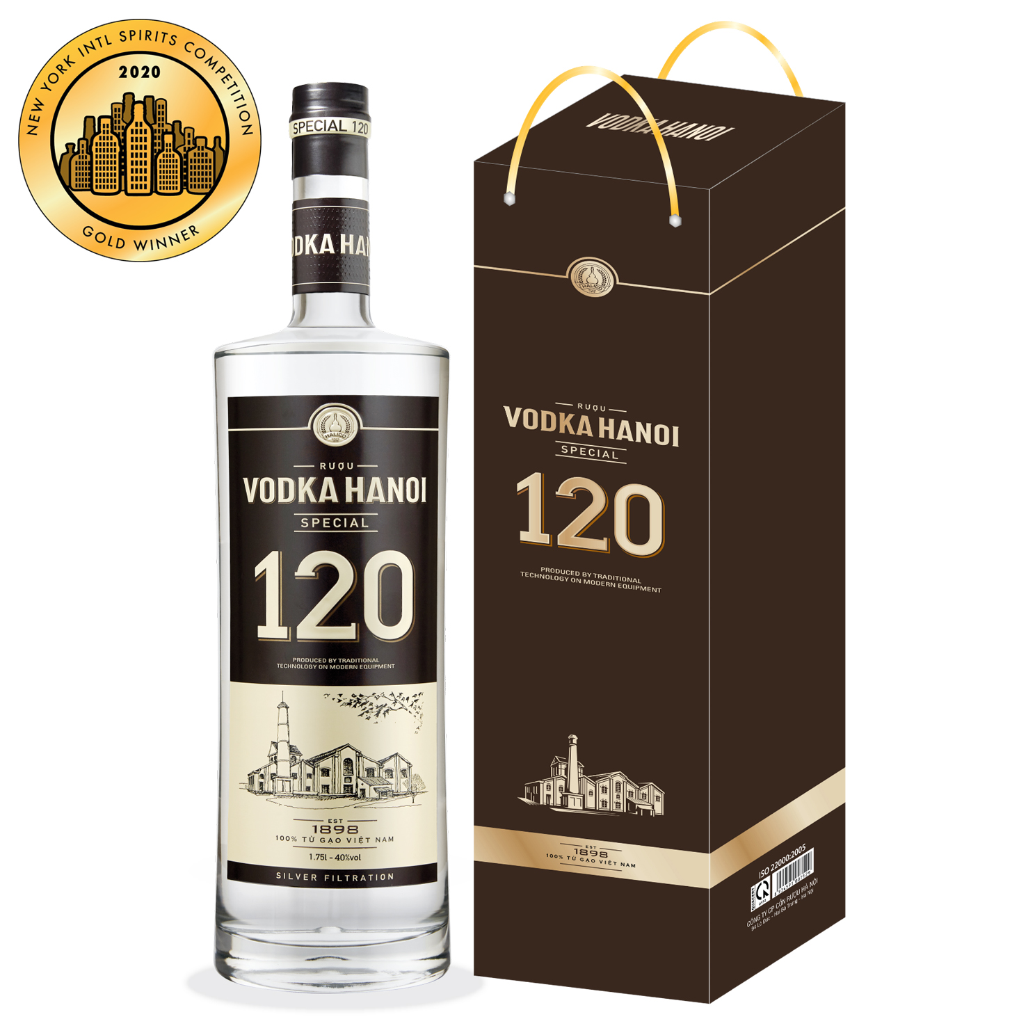 Halico водка Ханой специальный 120 40% Vol 1750 мл стеклянная бутылка специальный рис Ферментированная Серебряная фильтрация