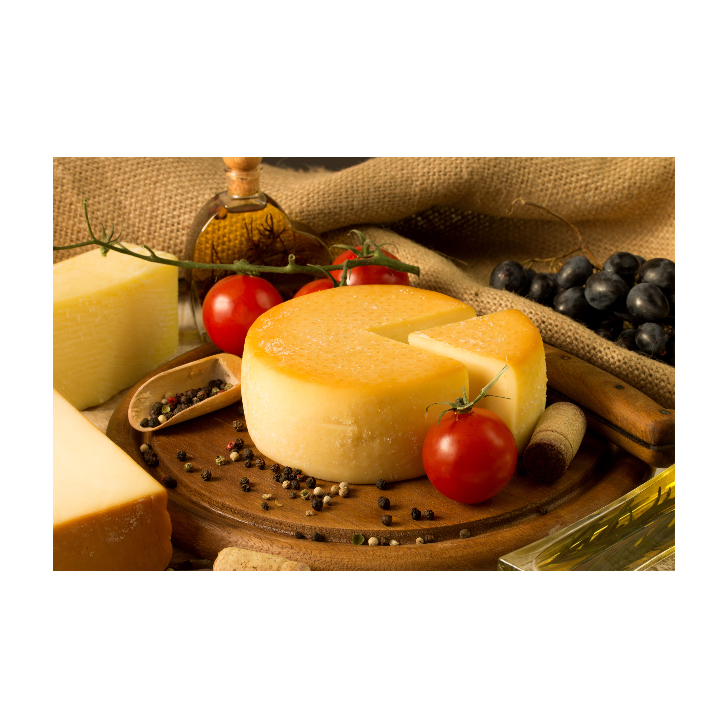 Hard cheese, rennet, pressed, crust hard, dry 45-50%