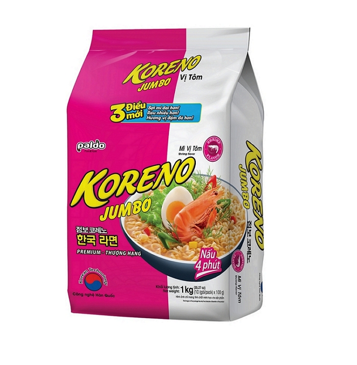 Прямая продажа с фабрики корейский лапша быстрого приготовления Koreno Jumbo-Flavor креветки