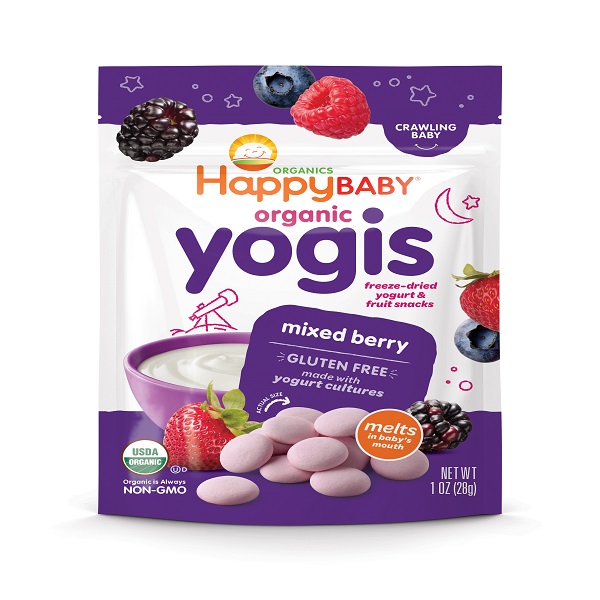 Gluten Free Certified Organic Yogis Freeze Dried Yogurt & Fruit Baby Snacks Food with Mixed Berry
