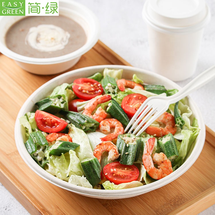 Biodegradable disposable microwavable sugarcane bagasse compostable food container packaging